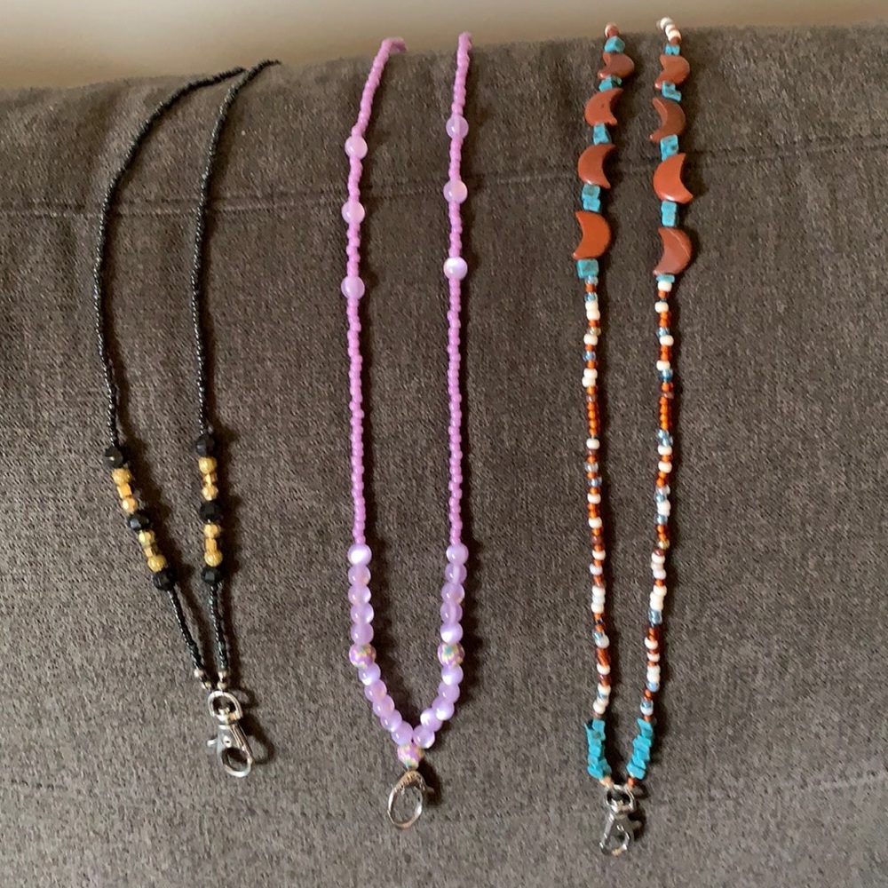 Handmade beaded badge ID lanyards bundle